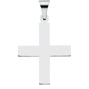 14k White Gold 20.5x18mm Greek Cross Pendant