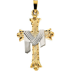 Two-Tone Cross Pendant with Robe