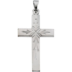 14k White Gold Cross Pendant