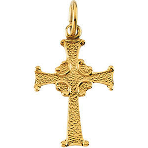 14k Yellow Gold 14x10mm Child's Cross Pendant