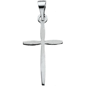14k White Gold Cross Pendant