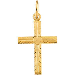 14k Yellow Gold 13x10mm Children's Cross Pendant