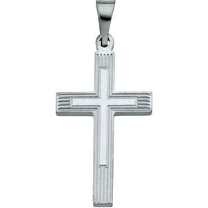 14k White Gold 19.5x11mm Cross Pendant
