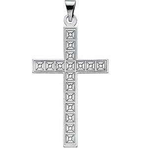 14k White Gold Cross Pendant