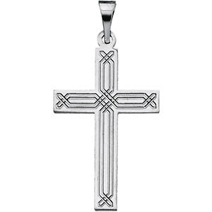 14k White Gold Cross Pendant