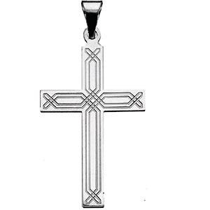 14k White Gold Cross Pendant