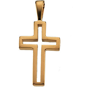 14k Yellow Gold 13.5x9.5mm Cross Pendant