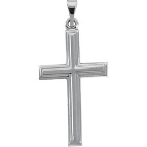 14k White Gold 24x14mm Cross Pendant