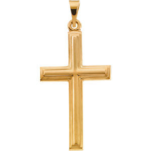 14k Yellow Gold 24x14mm Cross Pendant