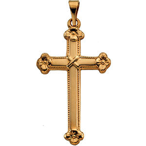 14k Yellow Gold 25x16mm Cross Pendant