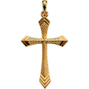 14k Yellow Gold 32x21mm Cross Pendant