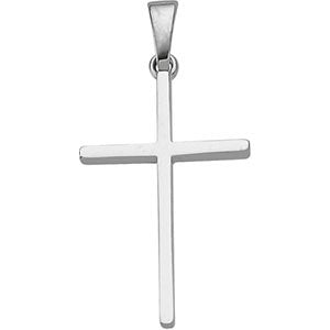 14k White Gold 22.75x15mm Cross Pendant