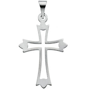14k White Gold Cross Pendant