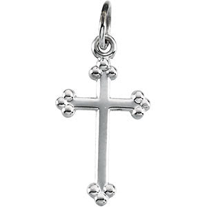 14k White Gold 14x10mm Cross Pendant
