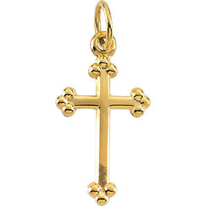 14k Yellow Gold 14x10mm Cross Pendant