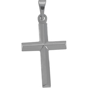 14k White Gold Cross Pendant