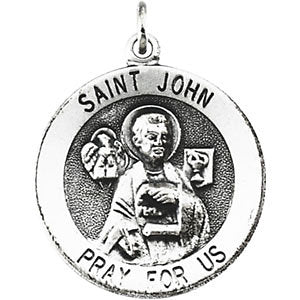 14k Yellow Gold 24mm Round St. John the Evangelist Medal