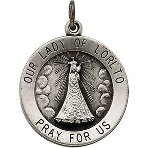 14k Yellow Gold 18.25mm Our Lady of Loreto Medal