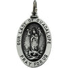 23.75 X 16.25 mm Oval Lady of Guadalupe Pendant Medal with 24 inch Chain in Sterling Silver