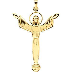 14k Yellow Gold Crucifix Pendant