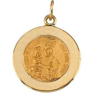 14k Yellow Gold 15mm Round St. Anne de Beau Pre Medal