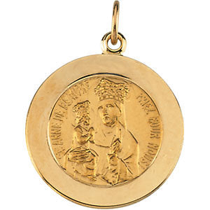 14k Yellow Gold 12mm Round St. Anne de Beau Pre Medal