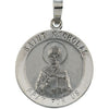 18.25 mm Round St. Nicholas Pendant Medal in 14K White Gold