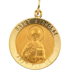 14k Yellow Gold 18.25mm St. Nicholas Medal