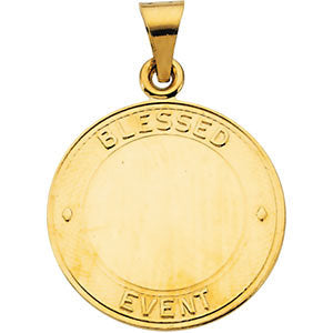 14k Yellow Gold 19mm Blessed Event Medal