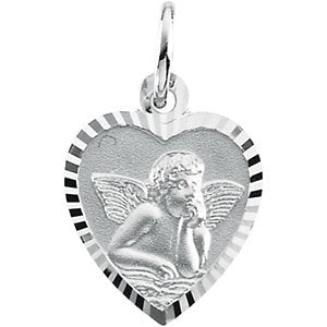 14k Yellow Gold 15.25x13.75mm Angel Heart Pendant