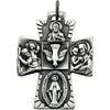28.00x23.50 mm Cross 4-Way Medal with 24 inch Chain in Sterling Silver