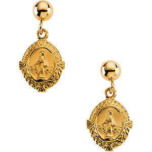 14k Yellow Gold Miraculous Earrings