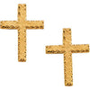 14k Yellow Gold 13x9mm Cross Earrings