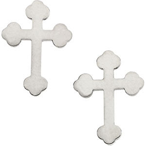 14k Yellow Gold Cross Earrings
