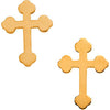 14k White Gold Cross Earrings