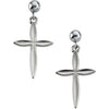 Pair of 18.00X13.00 mm Cross Dangle Earring in 14K White Gold