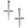 14k Yellow Gold Cross & Ball Earrings