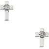 14k White Gold Cross Earrings