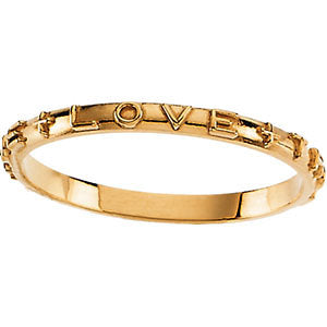 10k Yellow Gold True Love Chastity Ring with Packaging Size 8
