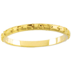 10k Yellow Gold Size 09.00 Prayer Ring