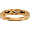 14k Yellow Gold Cross Solitaire Engagement Ring or Duo Band, Size 6
