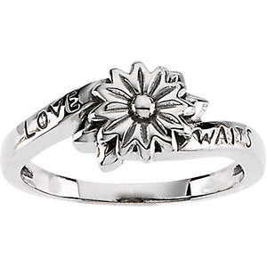 Sterling Silver Love Waits Chastity Ring without Packaging, Size 7