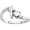 Sterling Silver Cross & Heart Chastity Rings® , Size 6