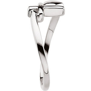 Sterling Silver Cross & Heart Chastity Rings® , Size 6
