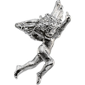 14k White Gold Angel Lapel Pin