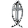 14k Yellow Gold Ichthus (Fish) with Cross Lapel Pin