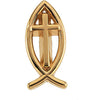 14k Yellow Gold Ichthus (Fish) with Cross Lapel Pin