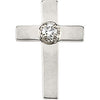 09.00x07.00 mm Cross Lapel Pin with Diamond in 14K Yellow Gold
