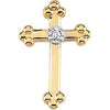 14k White Gold 14x9mm Diamond Cross Lapel Pin
