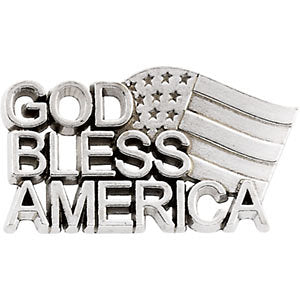 Sterling Silver God Bless America Lapel Pin